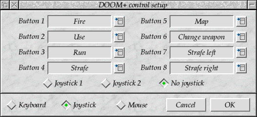Control (joystick) configuration
