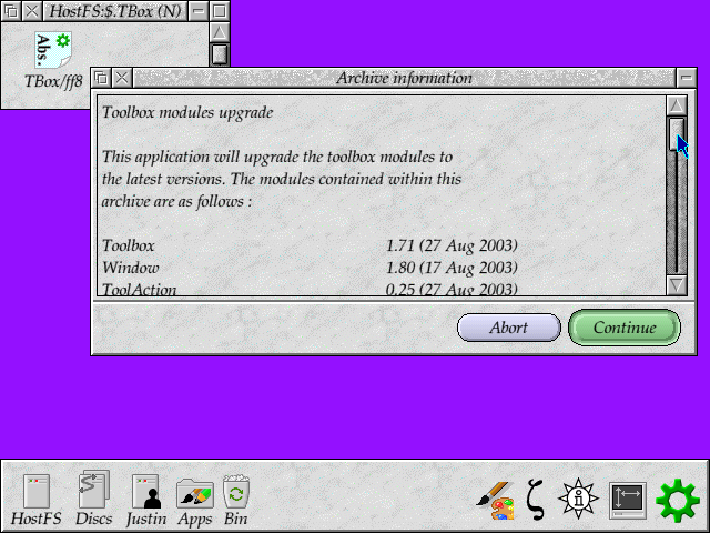 Toolbox installer in use